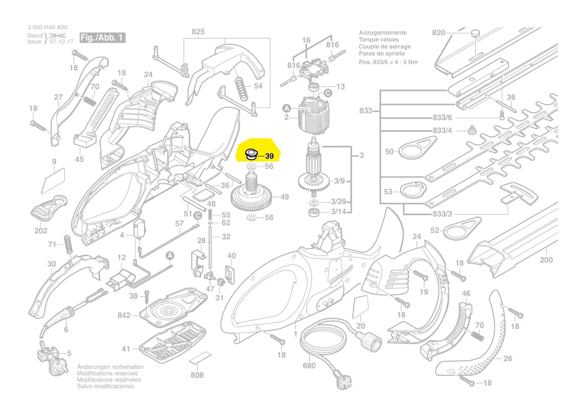 douille embrayage AHS 7000 PRO-T / AHS 4800 ST / AHS 550-24 ST